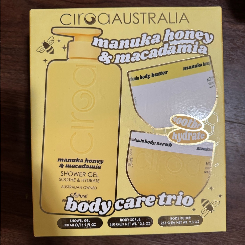 Ciroa Australia Manuka Honey & Macadamia Body Care Trio - Yellow